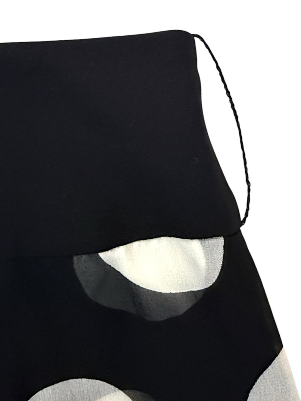 Ann Taylor Silk Polka Dot Pleated Midi Skirt Black White Sheer A-Line Size 6 - Picture 7 of 12